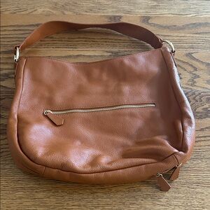 Chic Tan Leather Hobo Bag